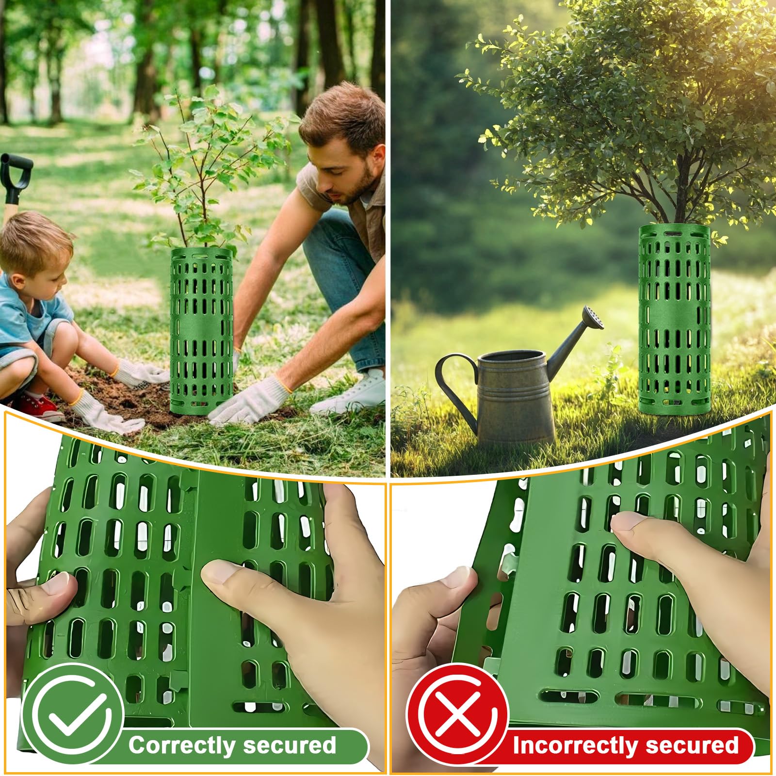 7 Pezzi Protezioni Tronchi, Protezione Alberi Piante Plastica, Strumenti Protezioni Corteccia Espandibile, Dispositivo Protezione Albero, Proteggere Tronco per Prevenire Trimmer, Tosaerba, Animali