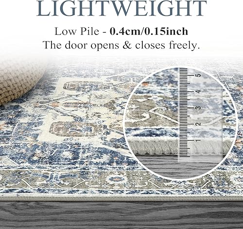 Miniatura 6 de Lahome Alfombras bohemias para puerta de entrada interior, 2 x 3, lavables, antideslizantes, alfombras pequeñas para dormitorio, alfombras de cocina