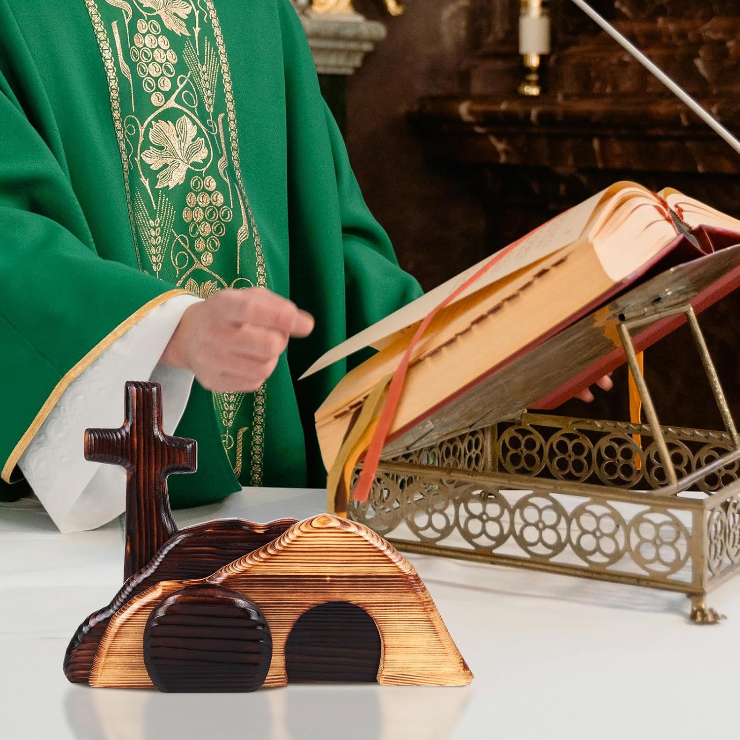 Easter Empty Tomb Resurrection Scene Decor Jesus Tomb Easter Tray Bundle Kit Scene Wooden Wall Crosses Christian Decor Home and Office Décor - Image 7