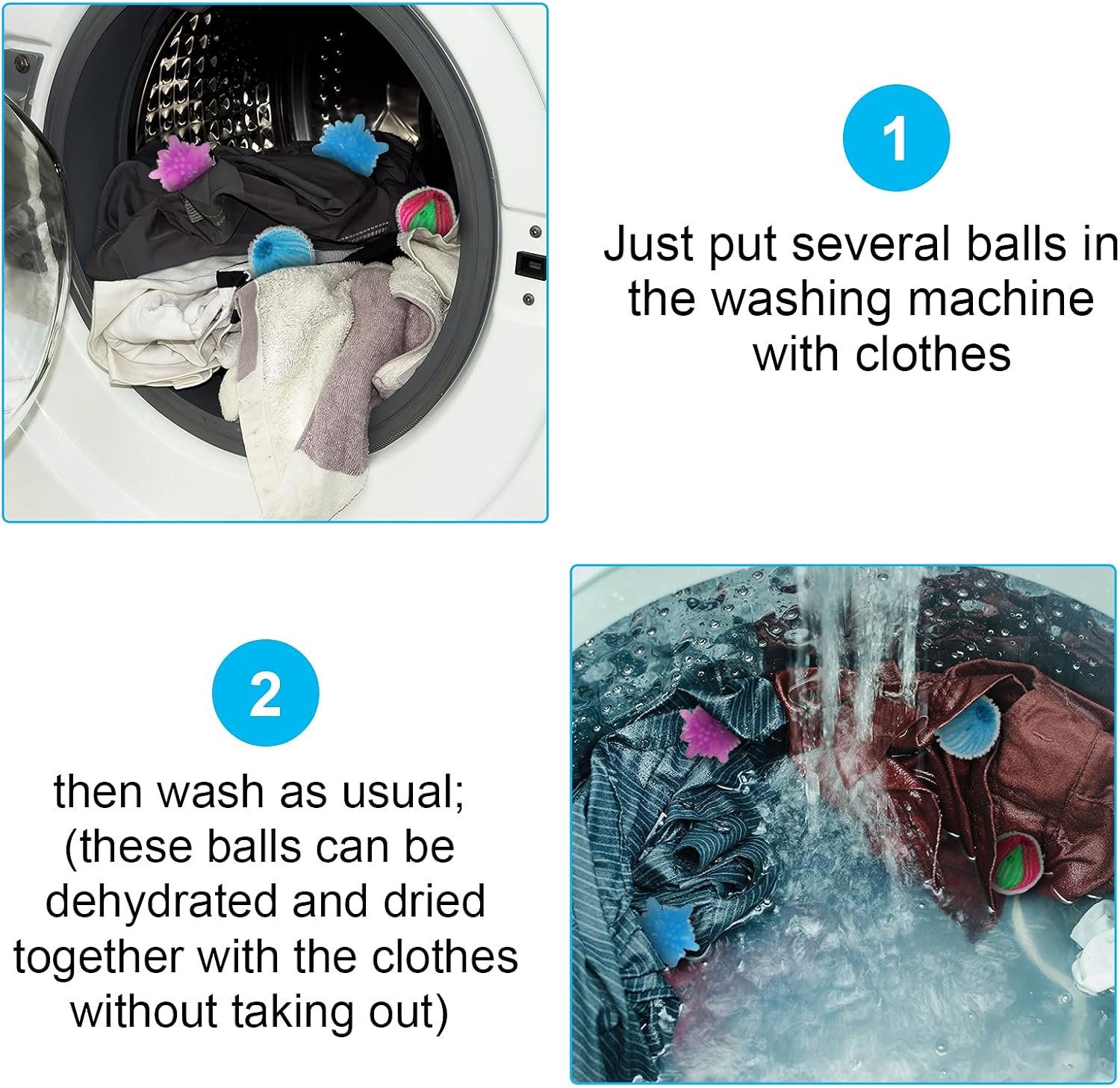 34 Pieces Pet Hair Remover for Laundry and Solid Washer Balls, Multicolor Lint Remover Washing Balls Reusable Dryer Ball Laundry Scrubbing Balls for Washing Machine Home Laundry Supplies