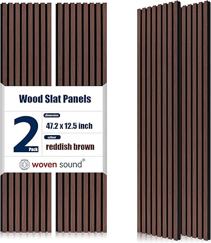 Woven Sound Paneles de madera para pared, funcionalidad y durabilidad, diseño acanalado mejorado y acústico a prueba de sonido, decoración de pared