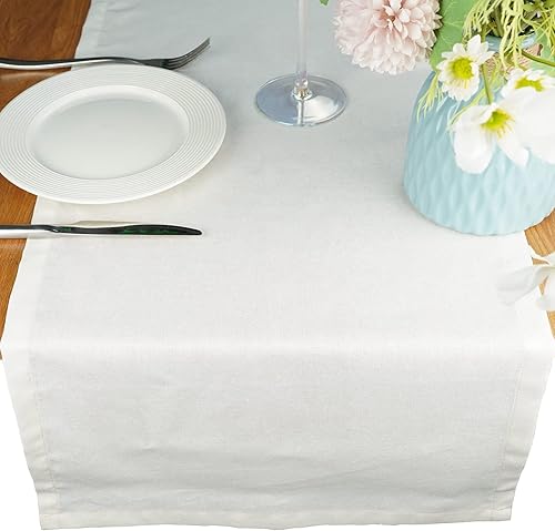 Miniatura 3 de Camino de mesa de Pascua para boda, primavera, decoración de despedida de soltera, 90 pulgadas de largo, color crema para mesa (crema, 15 x 90