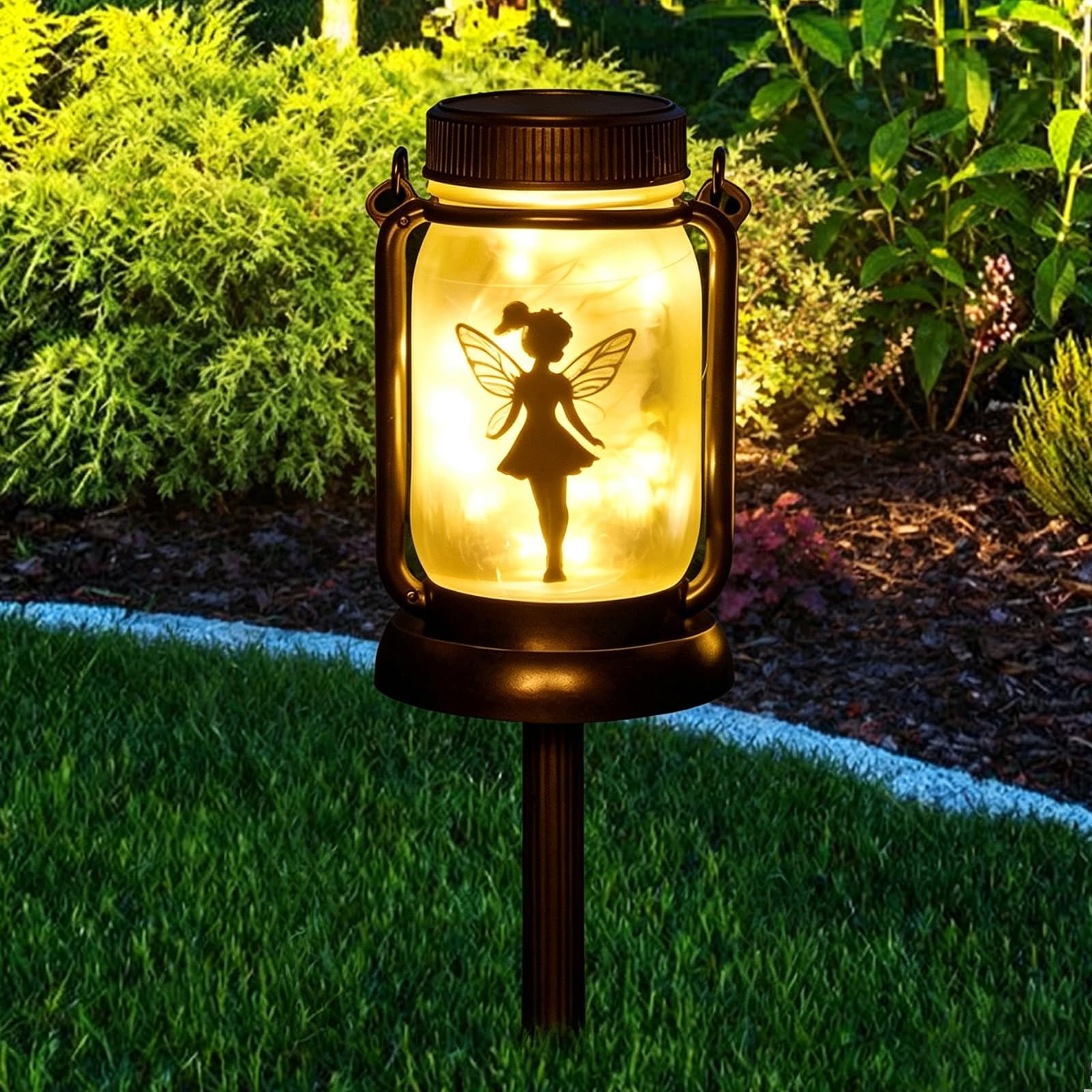 Lampade solari per esterni, lanterne solari per esterni, impermeabili Ip65, luci solari da giardino, luci decorative per giardino, fatina delle farfalle in barattolo per patio, valanga, giardino