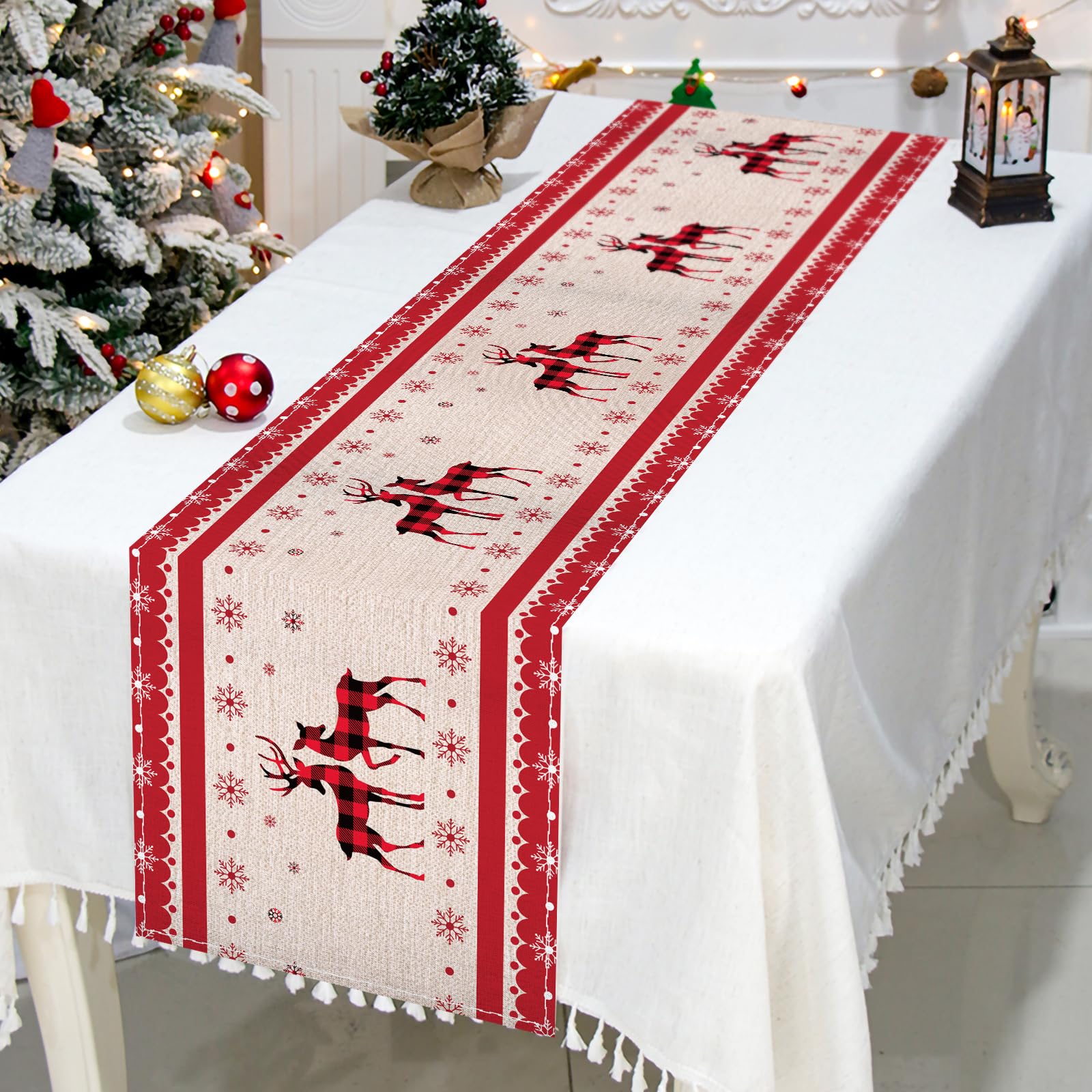 Tafelloper voor Kerstmis, 33 x 183 cm, tafelloper