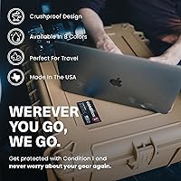 Vista 4 de Condition 1 Estuche rígido con espuma, color rojo, 25 x 20 x 8 pulgadas, caja seca impermeable de carcasa rígida para almacenamiento de baúl