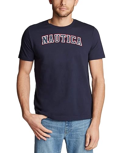 Nautica Men's Short Sleeve 100% Cotton Nautical Series Graphic Tee