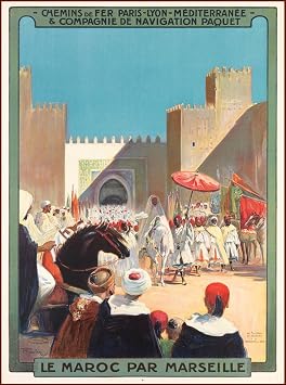 Magnet Le Maroc Par Marseille Morocco by Africa Vintage Travel Advertisement Magnet