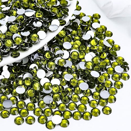 Miniatura 35 de 3000 PIEZAS SS16 de 4 mm de Resina Diamantes de Imitación de Parte Trasera Plana, Diamantes de Imitación de Esmeralda/Verde Oscuro para Uñas, Vasos