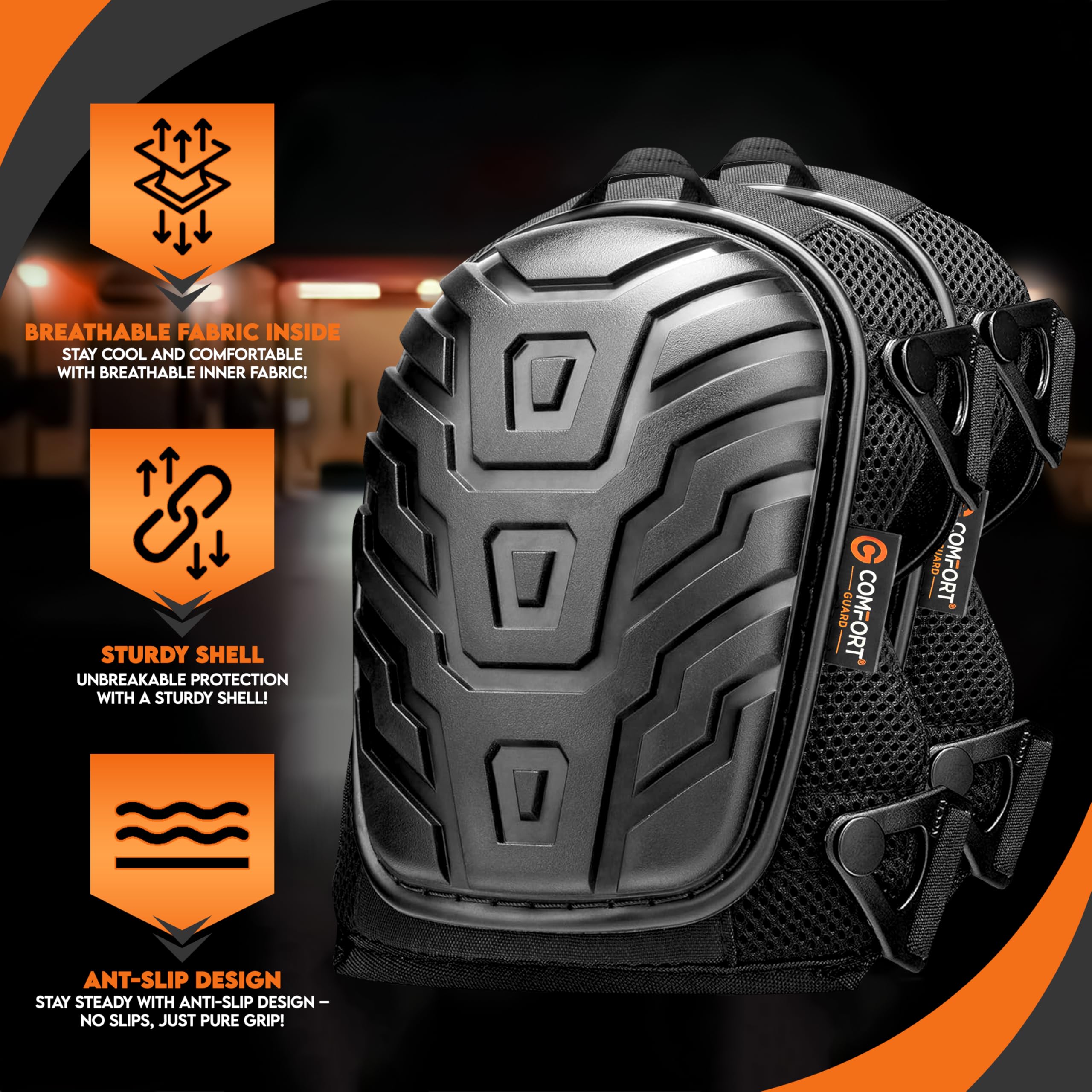 COMFORTGUARD Knee Pads for Work, Lightweight Gel & Foam Kneeling Pads with Easy-Fix Clips - Image 2