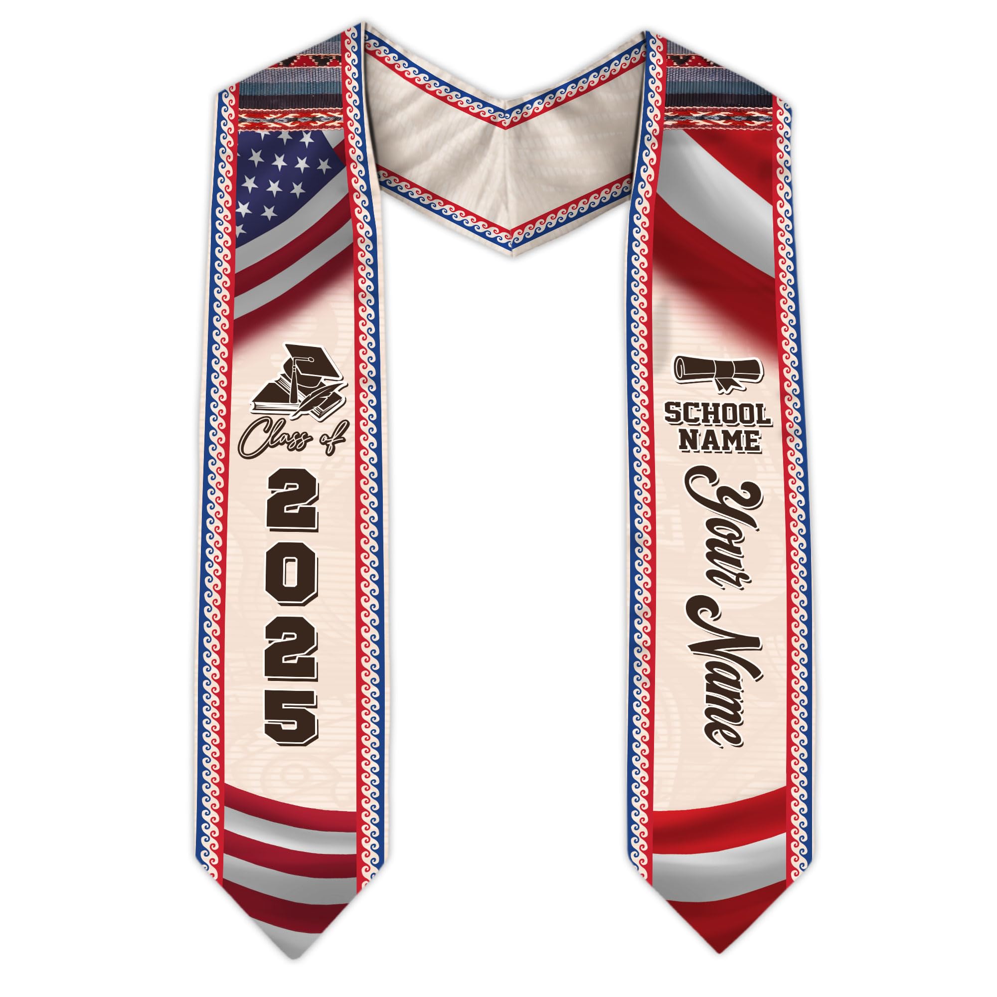 MonkeyVan Peruvians Graduation Sash, Peru Graduation Stole Custom Personalized Peruvians American Flag Graduation Sash 2025 Style 15