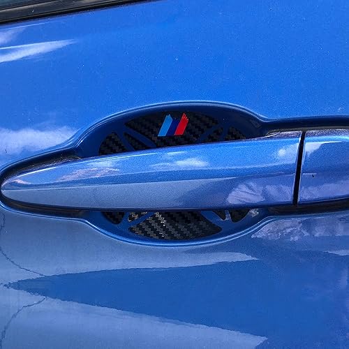 Miniatura 7 de La calcomanía de protección de manija de puerta con patrón de fibra de carbono es adecuada para BMW 1 2 3 4 5 7 Series X1 X3 X4 X5 X6 3GT 5 GT