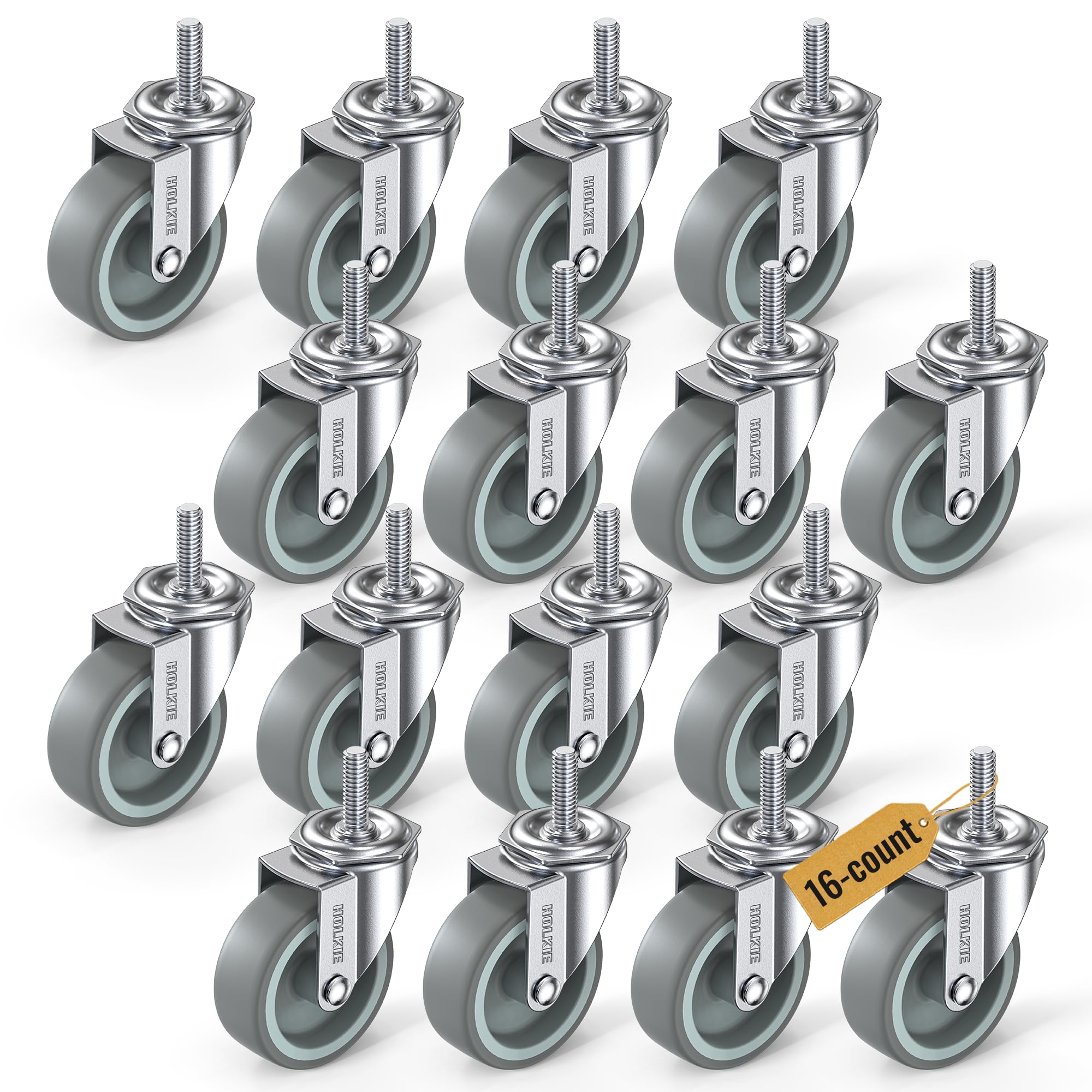 HOLKIE Stem Casters - Heavy Duty & Quiet Rolling -19 HOLKIE Stem Casters - Heavy Duty & Quiet Rolling -19
