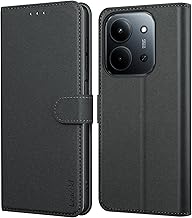 Leacckl Coque pour Xiaomi Redmi 15C, Etui Protection Housse Premium en Cuir PU Portefeuille, [Ranges Cartes] Pochette Fermeture Magnétique, Noir