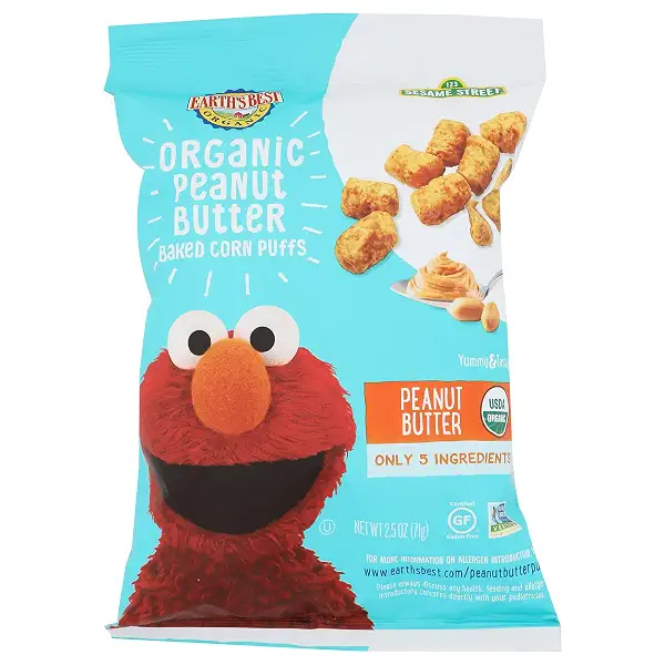 Earths Best Organic Nut Butter Corn Puffs, 2.5 OZ 1