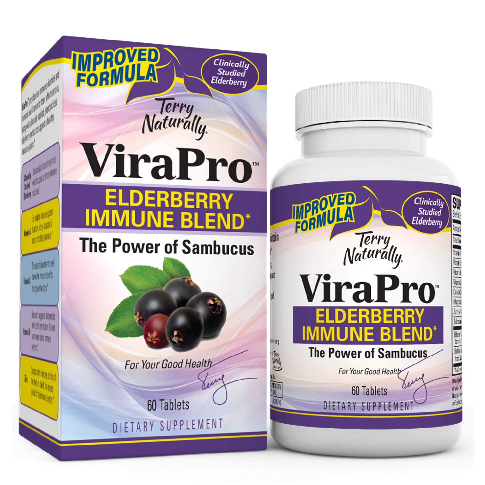 Terry NaturallyViraPro - 60 s - Elderberry Immune Blend - Non-GMO, Gluten Free - 60 Servings