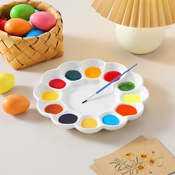 MALACASA Ceramic Deviled Egg Tray & Platter, Holds 12 Halves, Easter Egg Holder, 10-Inch Round White Egg Serving Plate, Dishwasher & Microwave Safe, Perfect for Holiday Dinner, Picnic & Daily Use