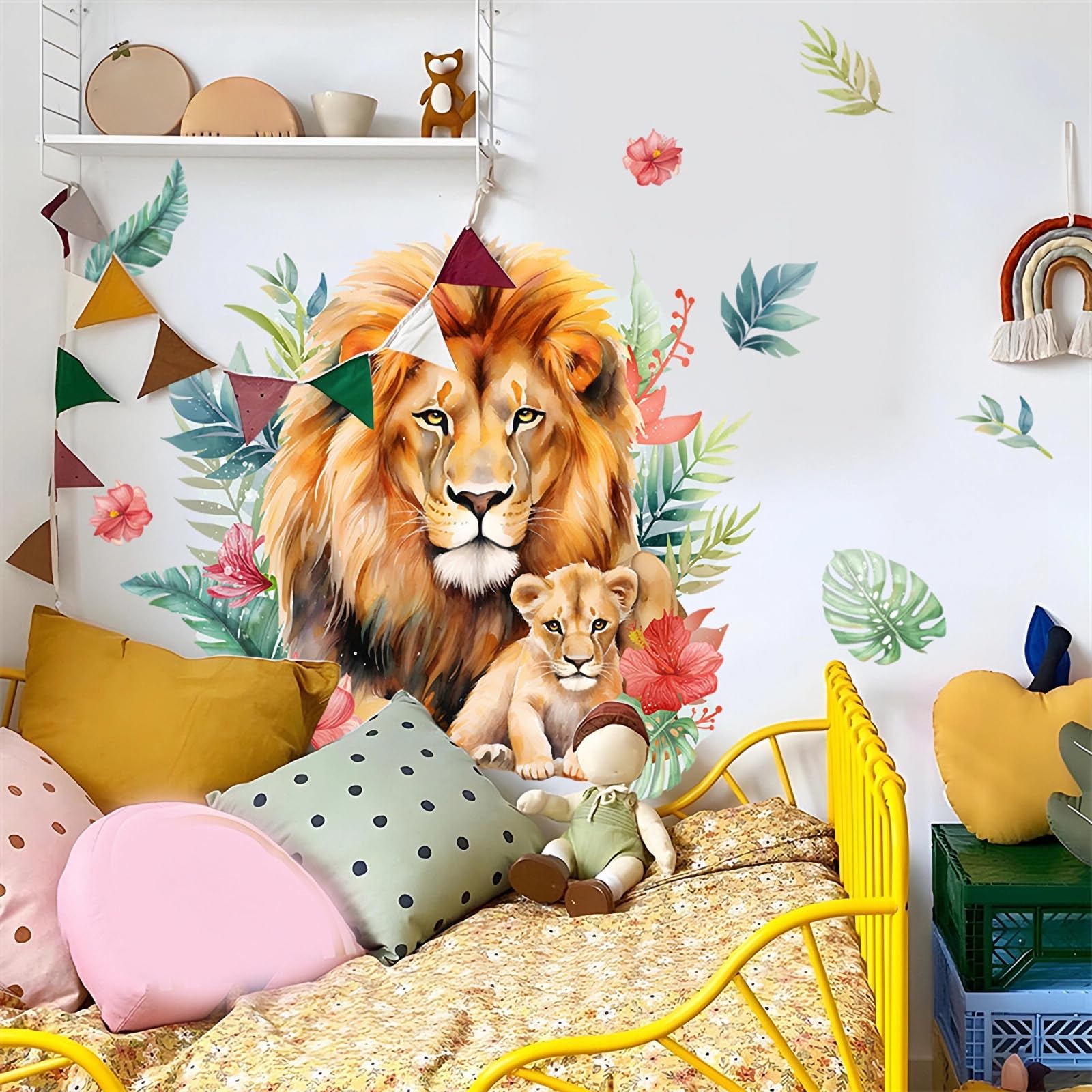 Cute Monkey Swinging Wall Stickers - Removable Vinyl Decals For Kids Room, Nursery & Playroom