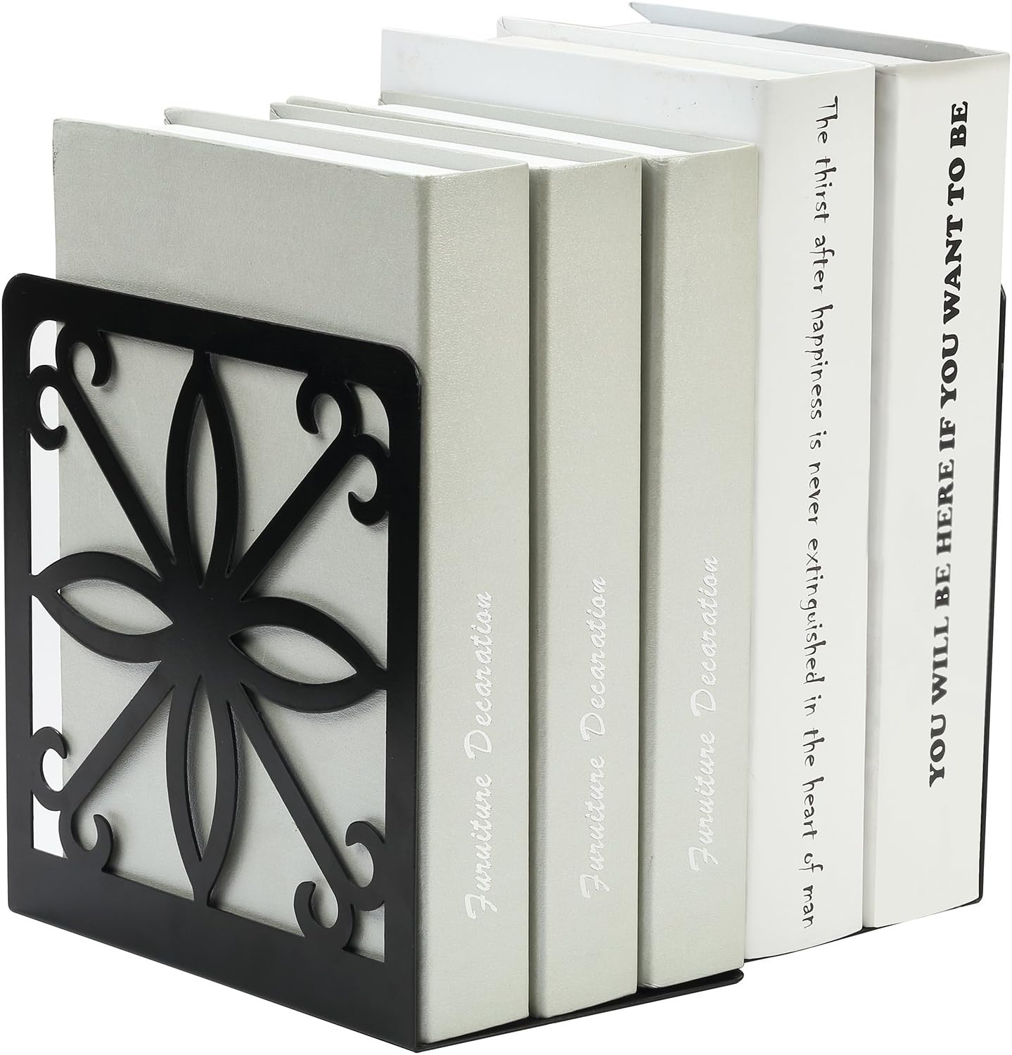 NEUN WELTEN Classics Book Ends for Shelves in Large and Wide Size 19.2 x 14 x 20cm (Black)