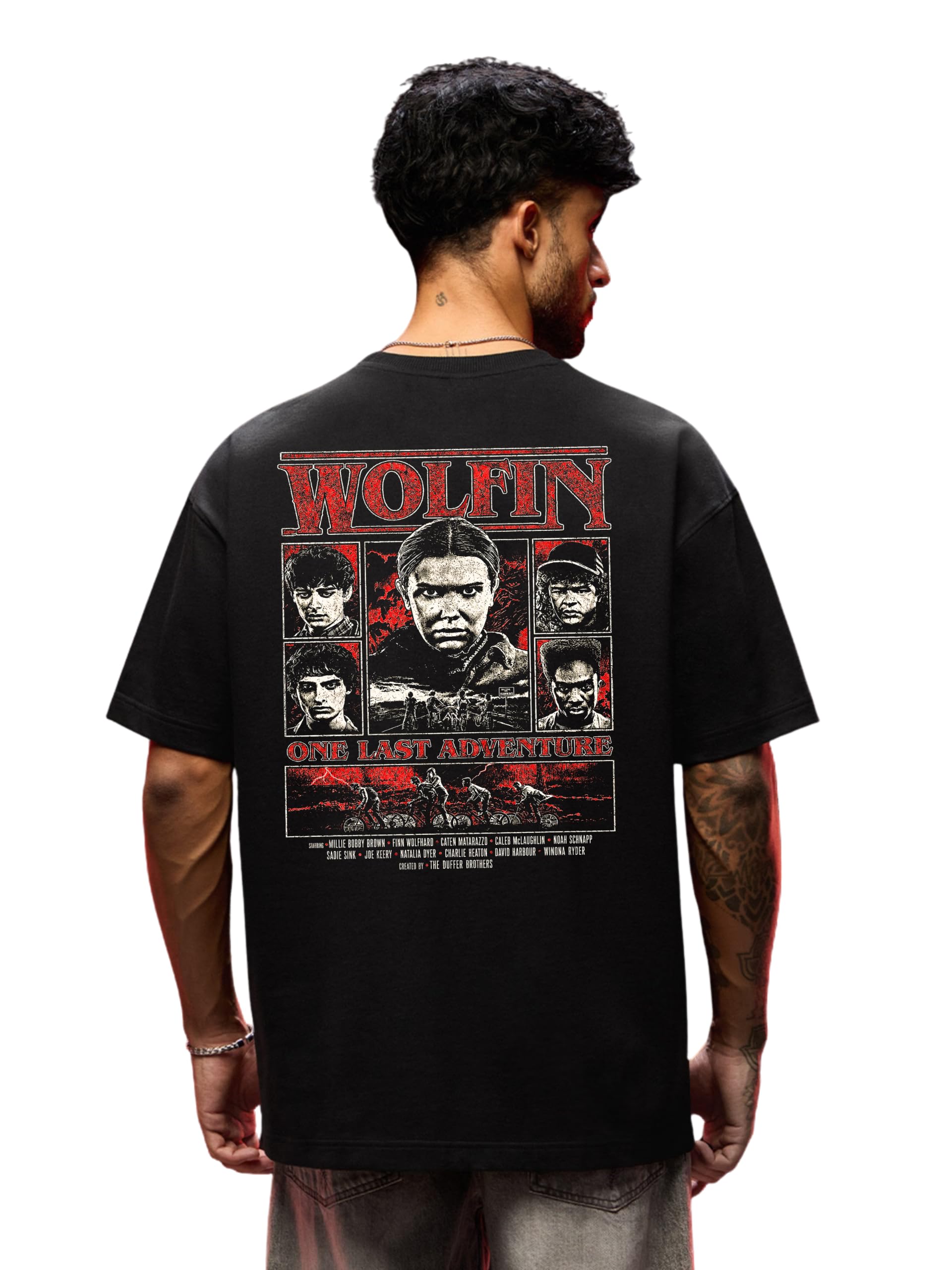 wölfin Men's Oversized Graphic T-Shirt | One Last Adventure Back Print | Premium Cotton | Loose Fit Casual Streetwear Tee for Men-picture-36