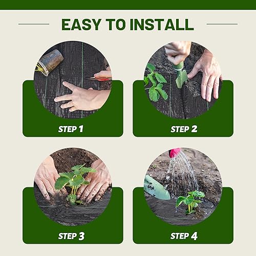 Miniatura 6 de ZJIA Tela de paisaje resistente de 3.2 oz tejida barrera de malezas tela para control de malezas para jardín (6 pies x 300 pies)