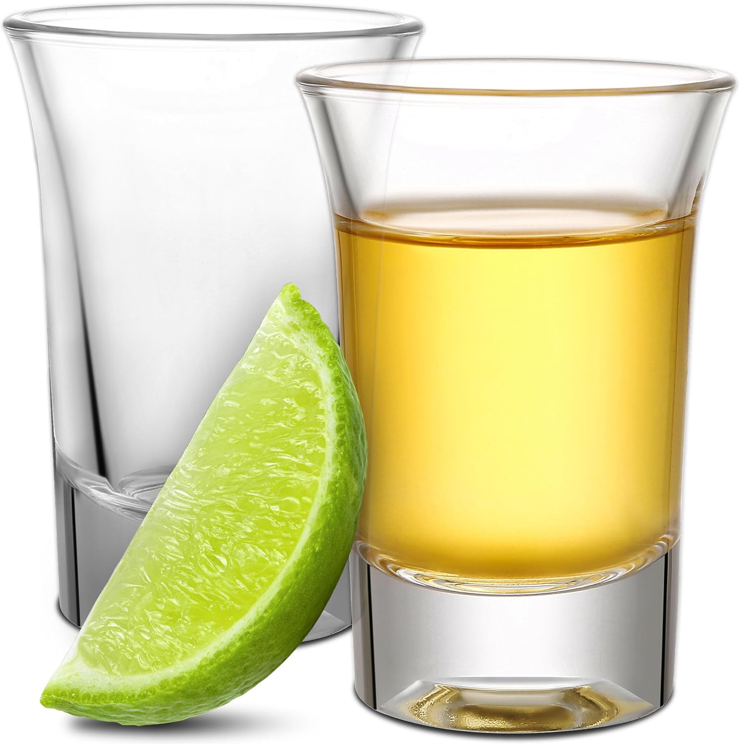 Praknu Glass Shot Glasses Set of 121.3oz/40ml Heavy Base Clear Shot