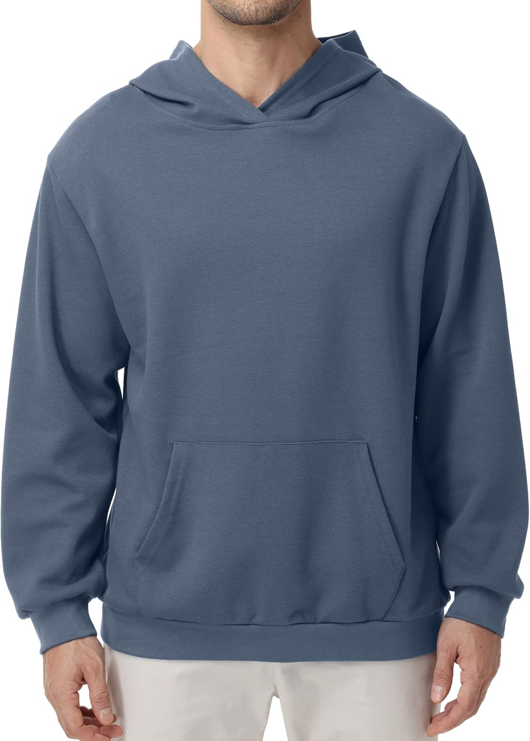 Men’s Lightweight Thin Cotton Hooded Sweatshirt – Casual Pullover Hoodie for Spring & Fall Layering