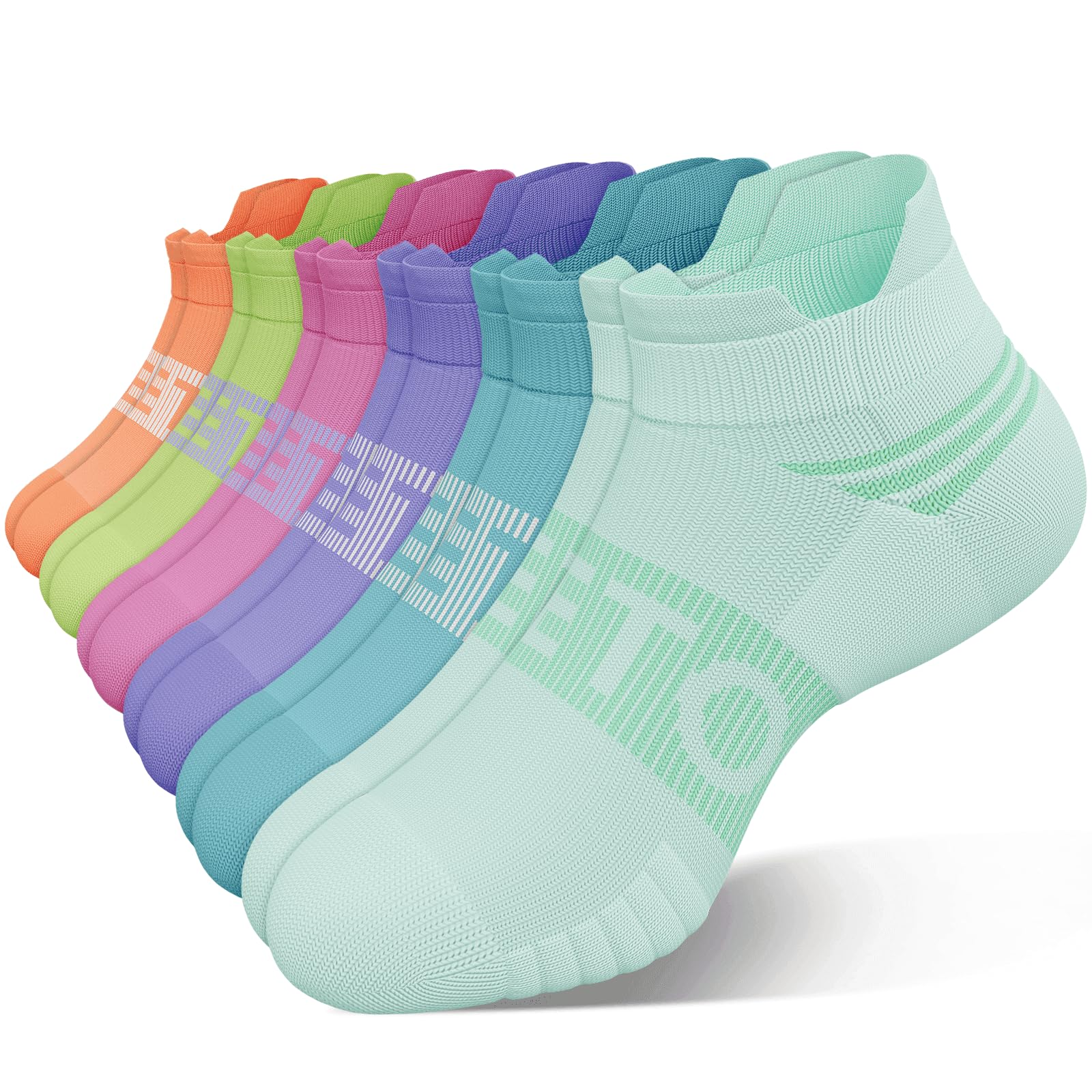 6 Pairs Ankle Compression Socks Men Women 15-20mmHg Cushioned Low Cut