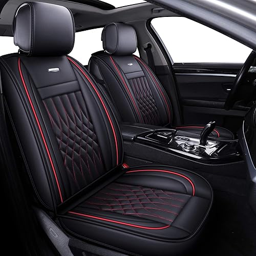 LUCKYMAN CLUB Juego completo de 5 fundas de asiento de automóvil con piel sintética impermeable ajuste universal para RAV4 Accord Altima Tacoma 2 LUCKYMAN CLUB Juego completo de 5 fundas de asiento de automóvil con piel sintética impermeable ajuste universal para RAV4 Accord Altima Tacoma 2