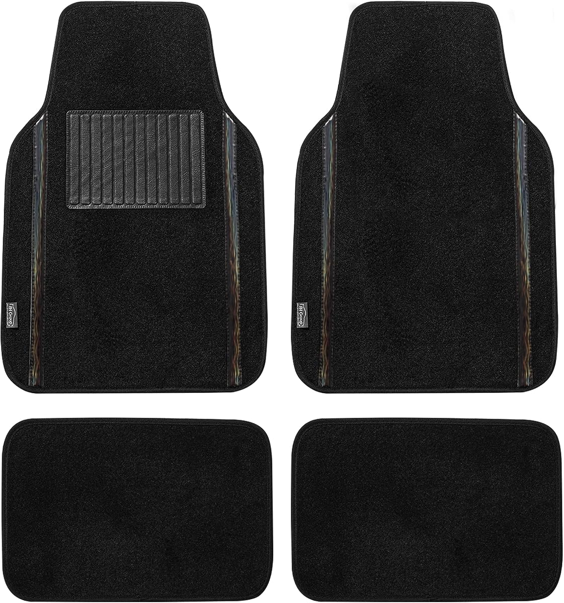 Universal Fit Car Floor Mats – All-Purpose Carpet Floor Mats & Protectors for Cars, SUVs & Trucks, Durable Automotive Carpet Mats, Black