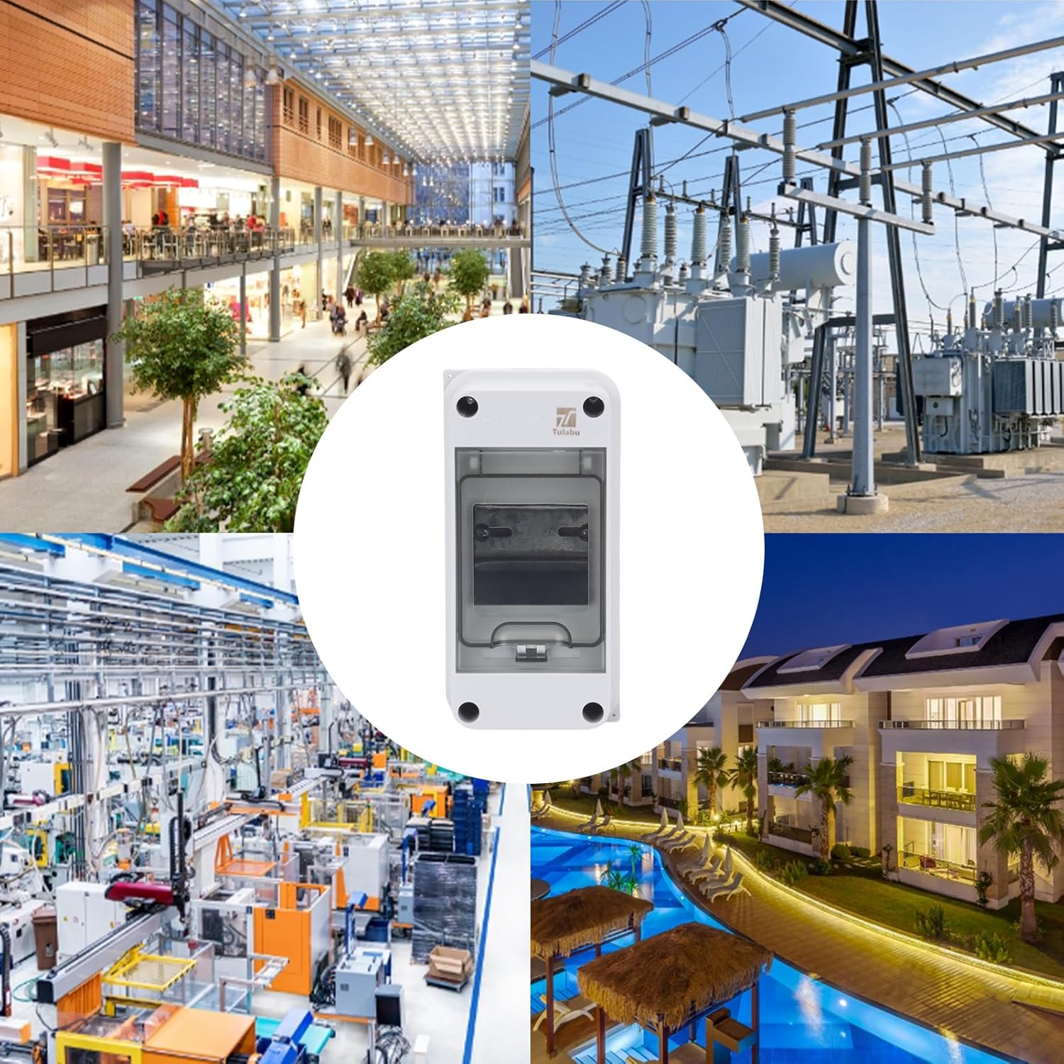 3 Way Circuit Breaker Box IP65 PC/ABS Alloy Plastic Distribution Protection Box Weatherproof Clear Cover Power Distribution Box Enclosure with DIN Rail Wall-Mounted - Image 7