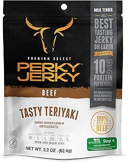 Perky Jerky Premium Select Beef Jerky, Teriyaki, 2.2 Ounce