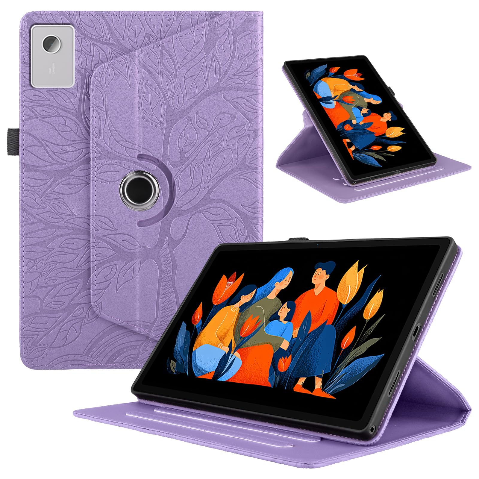 Funda para Samsung Galaxy Tab S9/ S8/ S7 11" (SM-X710/X700/T870) PU Cuero Tablets Protectora Cover 360°Carcasa Giratoria de ángulo Múltiple Stand Función Tablets Funda,Rojo Árboles — view 157