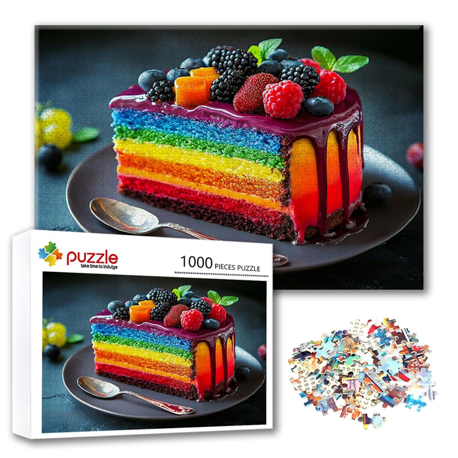 Puzzle ciasto Puzzle 3000 sztuk jedzenia, niemożliwe łamigłówki, drewniane układanki dla dorosłych, gry logiczne dla całej rodziny z redukcją ciśnienia, prezenty dla kobiet E-2