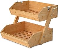 Vista 3 de GET SORTED Paquete de cesta de frutas de bambú de 2 y 3 niveles