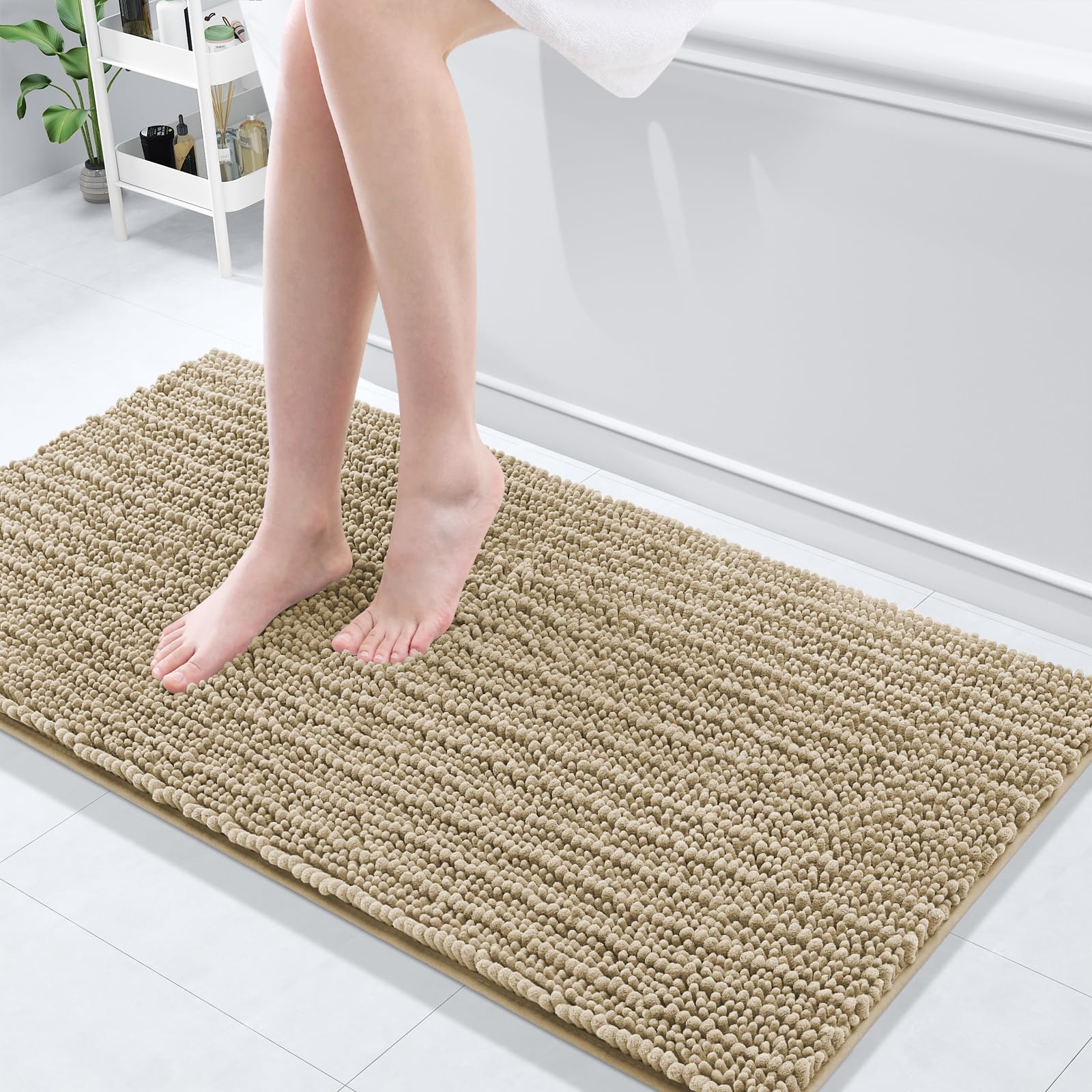Arotive Luxury Chenille Bathroom Rug Mat, Extra Soft Thick Absorbent Shaggy Bath Rugs, Non-Slip Machine Wash Dry, Plush Bath Mats for Bathroom, Shower