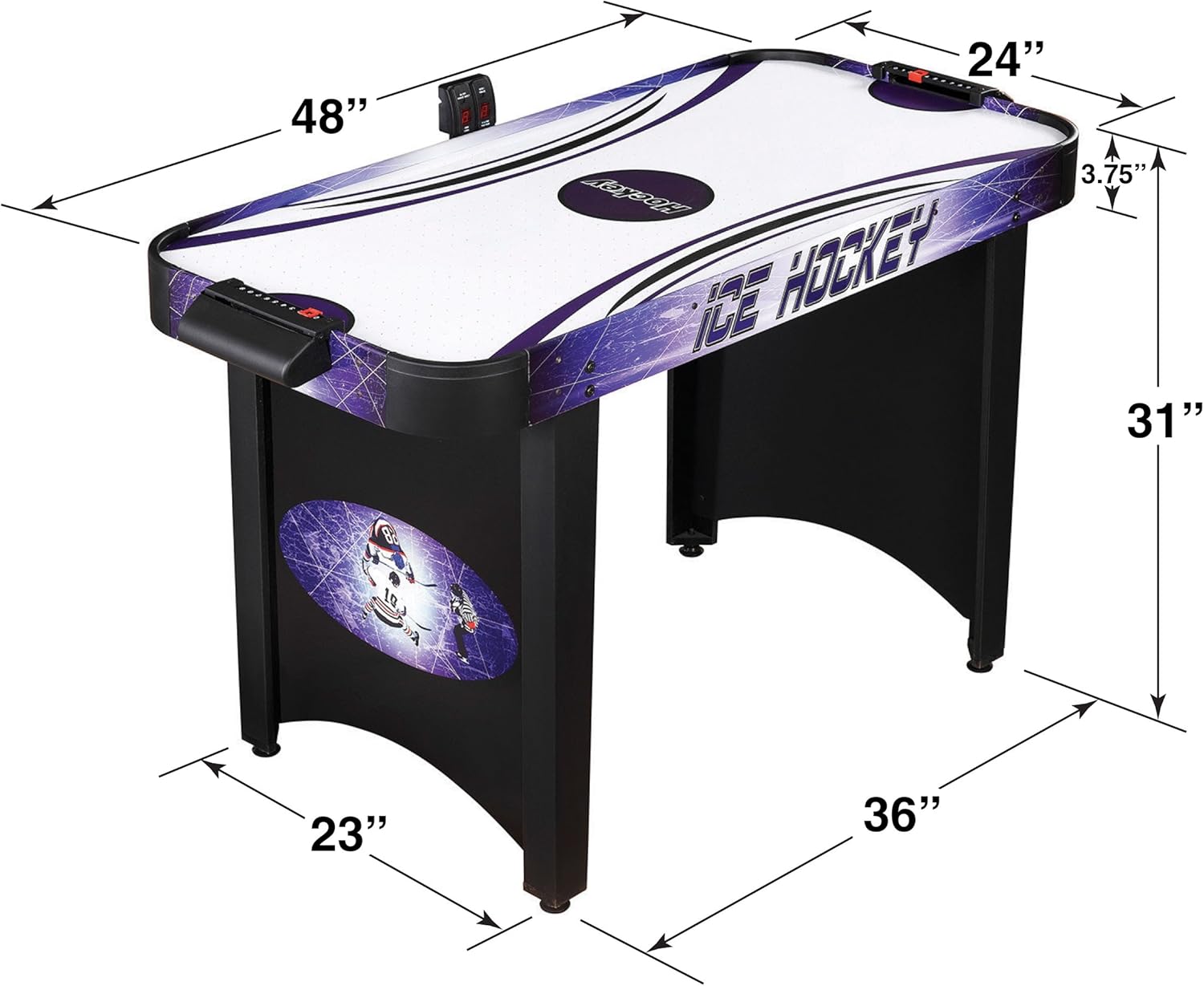 Hathaway Hat Trick 4-Ft Air Hockey Table for Kids and Adults with Electronic and Manual Scoring, Leg Levelers : Air Hockey Equipment : Sports & Outdoors
