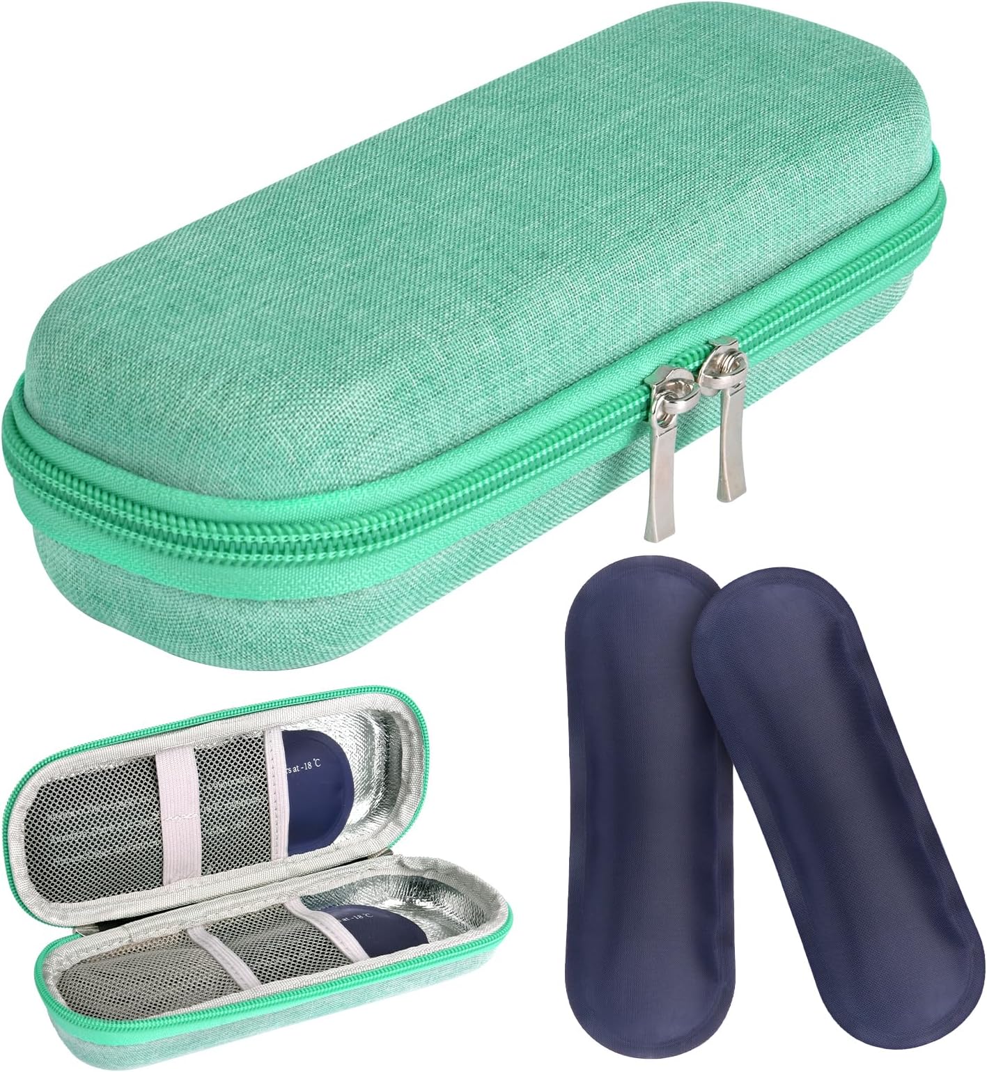 ACWOO Insulin Travel Cooler Case with 2 Ice Packs, Diabetic Supplies Storage for Medicine, Portable Small Pen Organizer