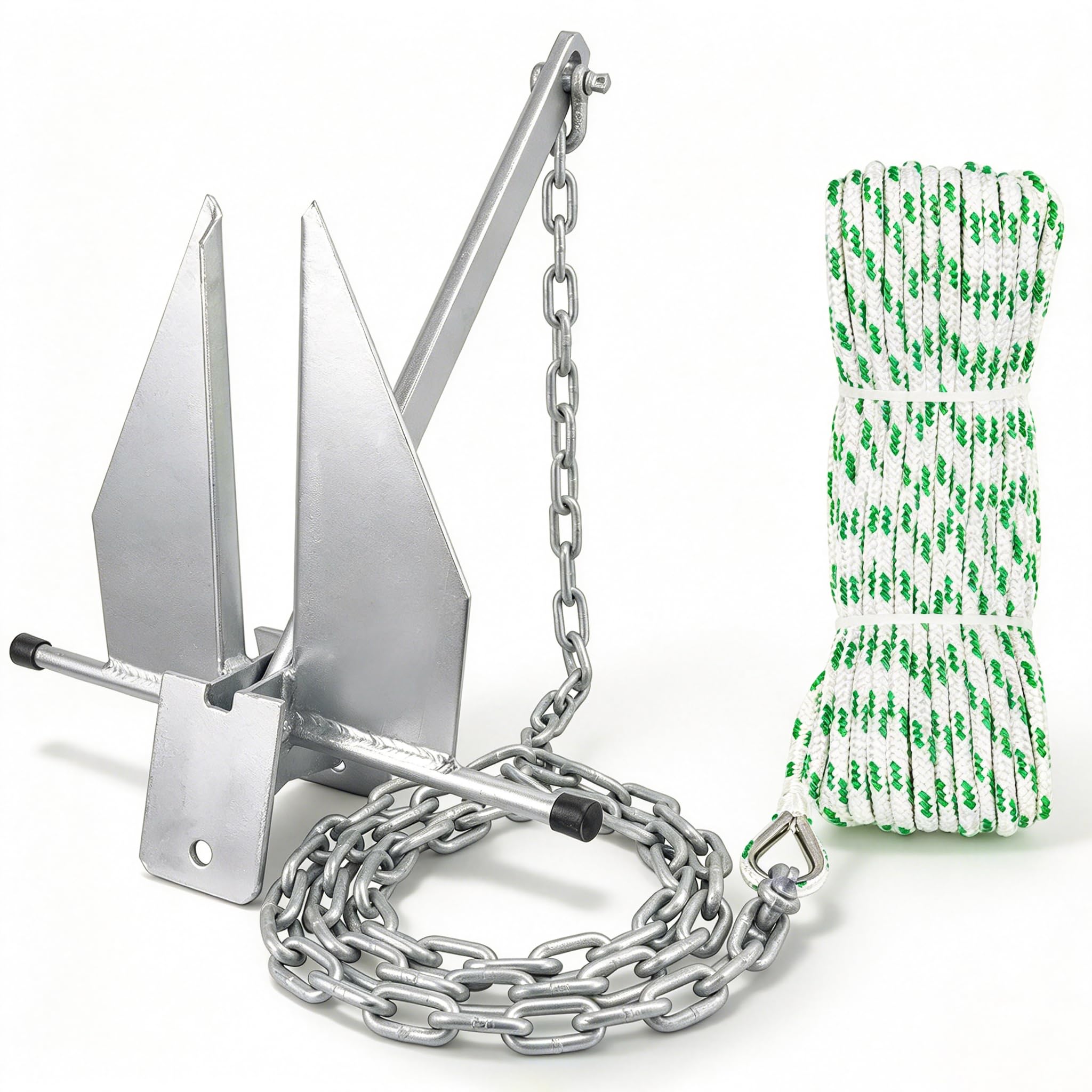 MARINE SYSTEM Anchor Kit Fluke Anchor with Anchor Chain and Boat Anchor Rope Set