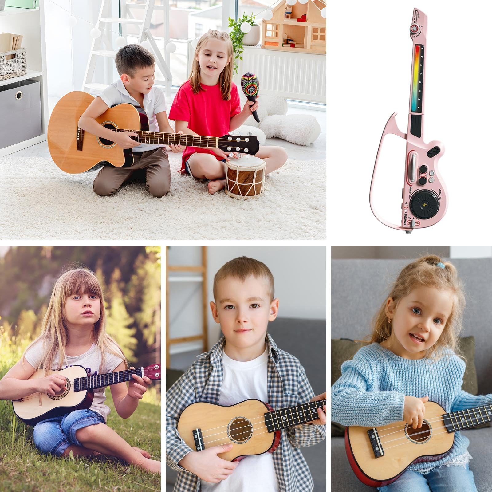 Guitarra Eléctrica para Niños – Instrumento Musical Inalámbrico Juguetes, Educativos Kit Completo con, Niños Jóvenes Adolescentes Principiantes | Multipurpose Outdoor Indoor Utility