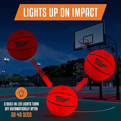 Miniatura 6 de Glow in The Dark Basketball Light Up Basketball Official Size  Weight Lighted Basketball with Pump Retail Box and Extra Batteries Glow Basketball