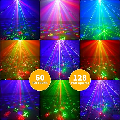 Miniatura 2 de Luces de fiesta láser de discoteca para DJ, luz LED RGB activada por sonido con control remoto, luz estroboscópica flash alimentada por USB para