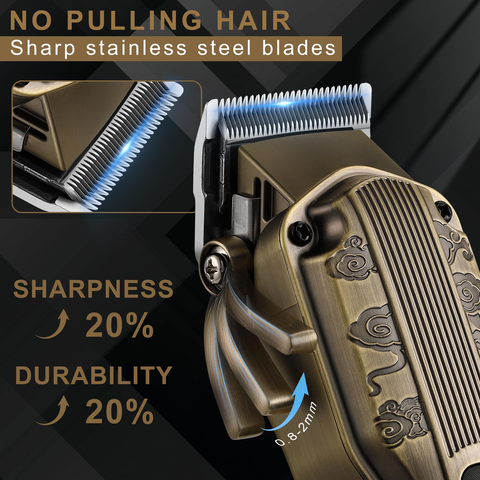 Scttomon Maquinilla de Cortar Pelo Profesional Inalámbrica, Kit de Corte y Afeitadora para Hombres (Bronce)
