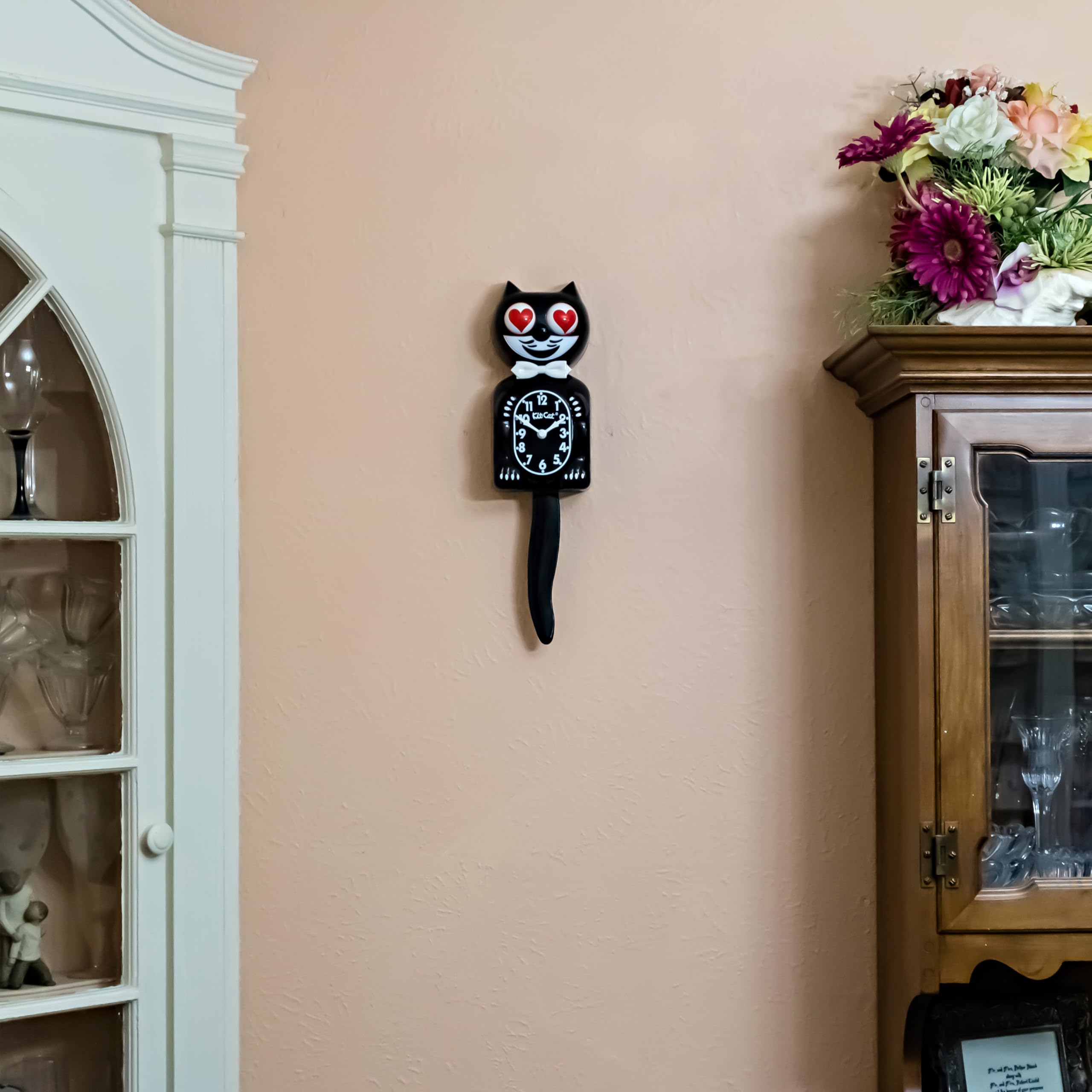 Horloge Murale Créative En Acrylique Motif Queue De Chat (42 Cm X 18 Cm) - Décoration D