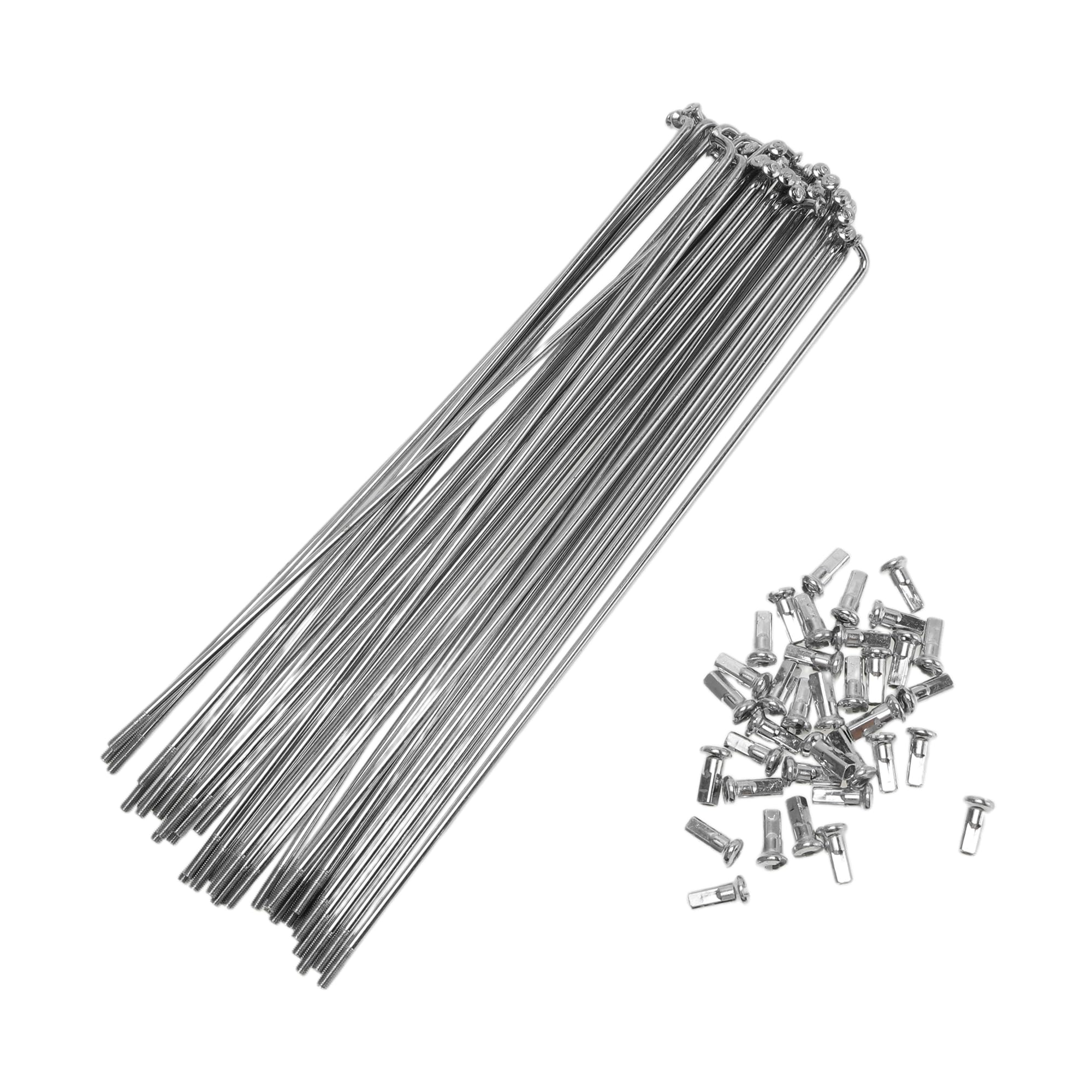 Motoforti 36 Set 12G Bicycle Spokes 207mm Bike Wheel Spokes 45 Steel Galvanized Silver Tone — image 1