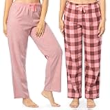 Womens Fleece Sleep Pajama Pant, 2 Pack