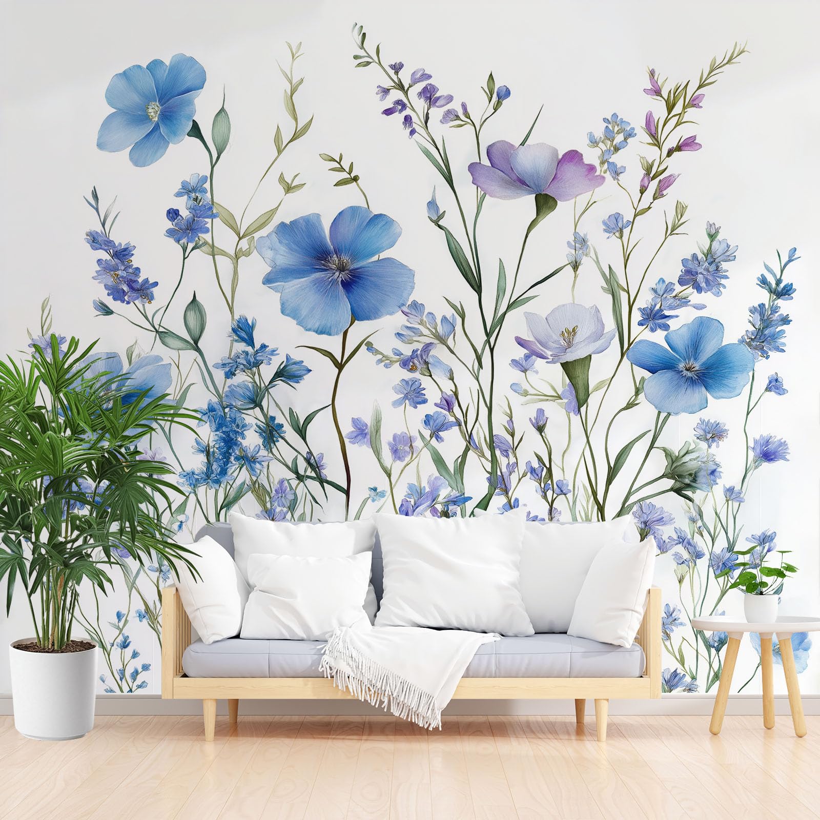 Papier Peint Intissé Fleurs Aquarelle Panoramique Qualité Premium