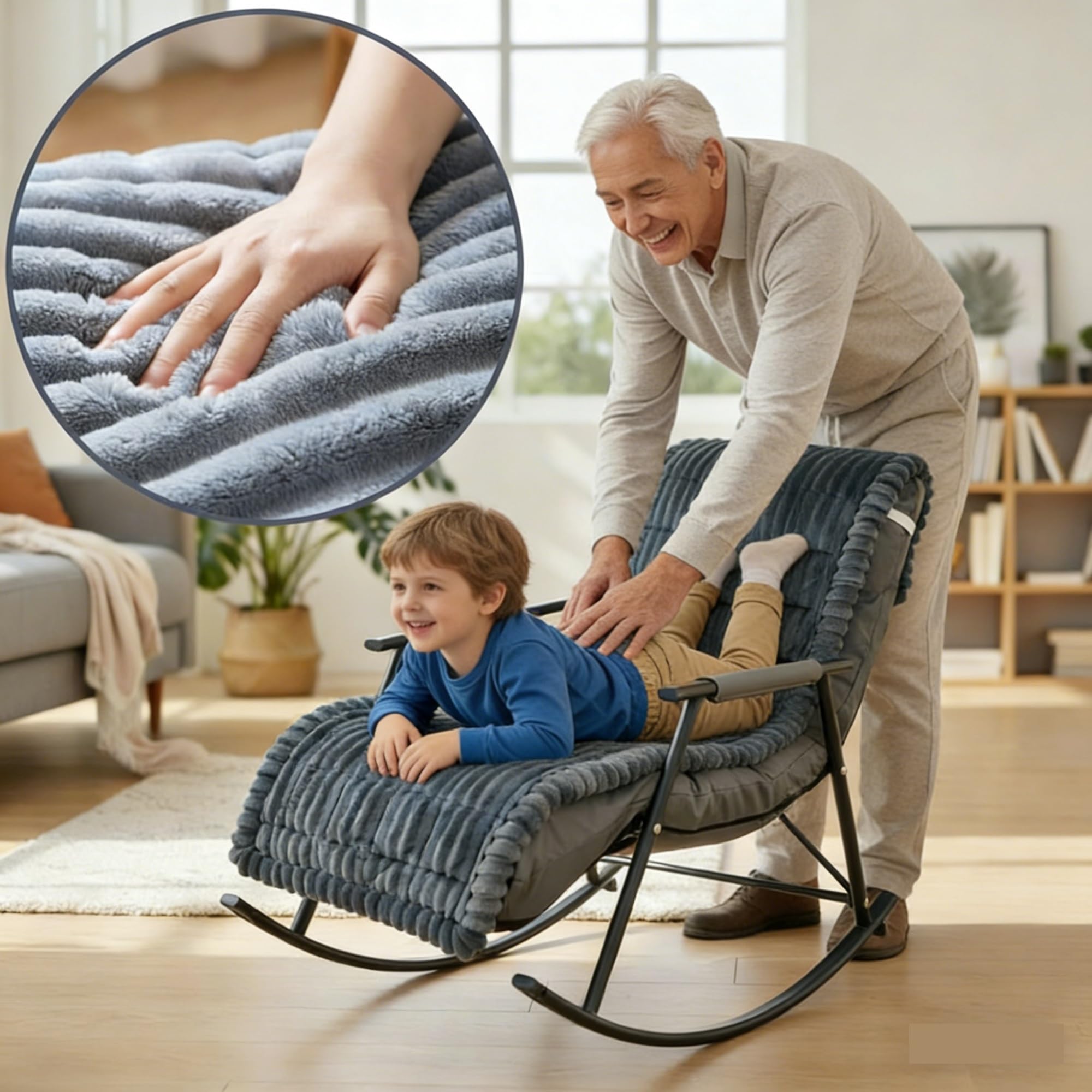 Sesselschoner Anti-Rutsch mit elastischen Bändern, weicher Cord Sesselüberwurf, waschbare Sesselauflage für Haustiere, passend für Relaxsessel Liegestühle Sofa(Dark Gray,20x71in)