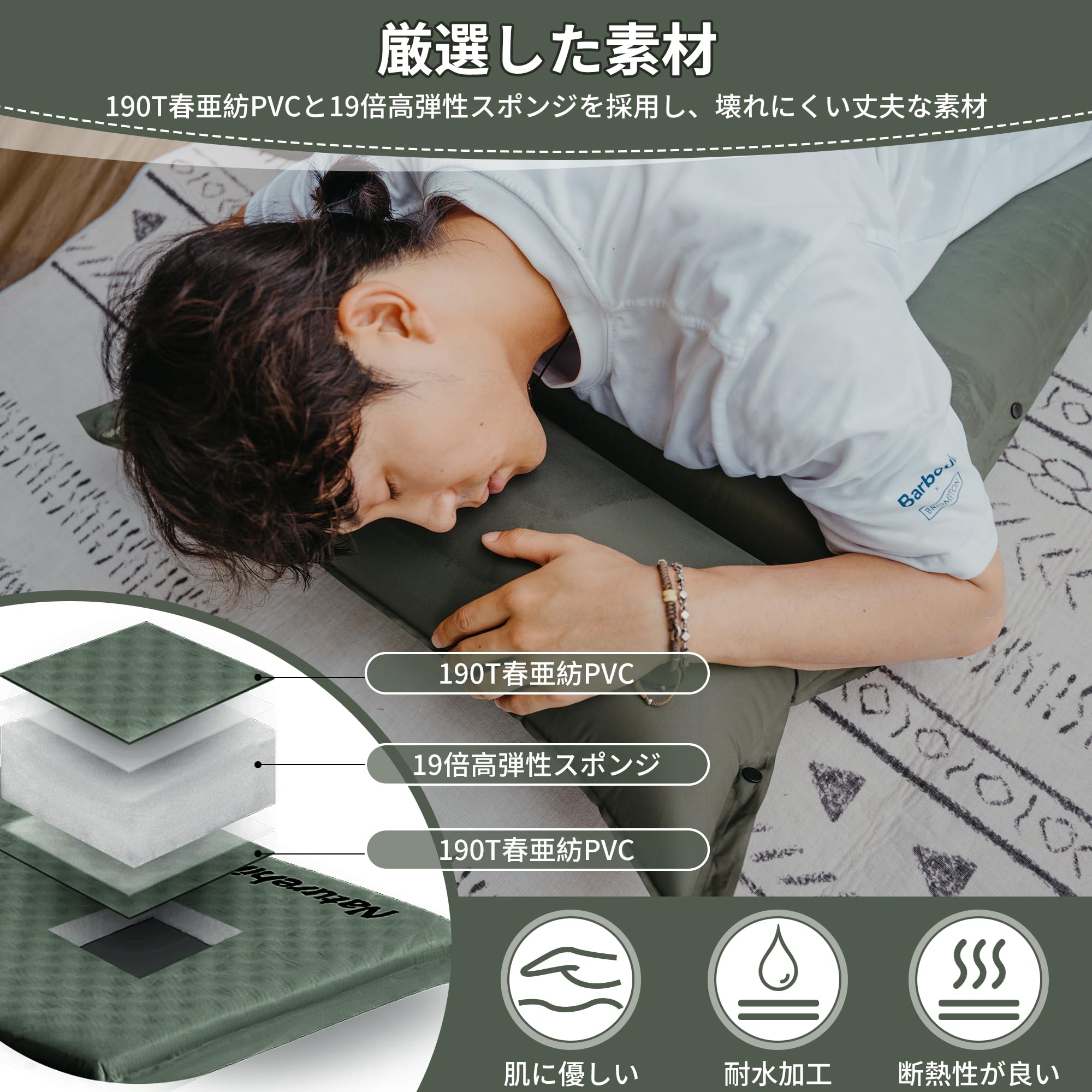 Amazon.co.jp: Naturehike エアーマット【自動膨張 厚手10cm 高R値 7.8 