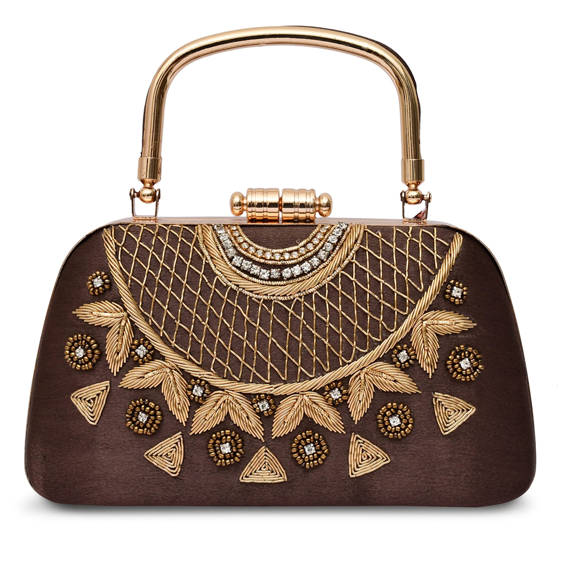 For The Beautiful You Grey Embroidered Womens handle Clutch (B0BLF2329T) Amazon Price History, Amazon Price Tracker
