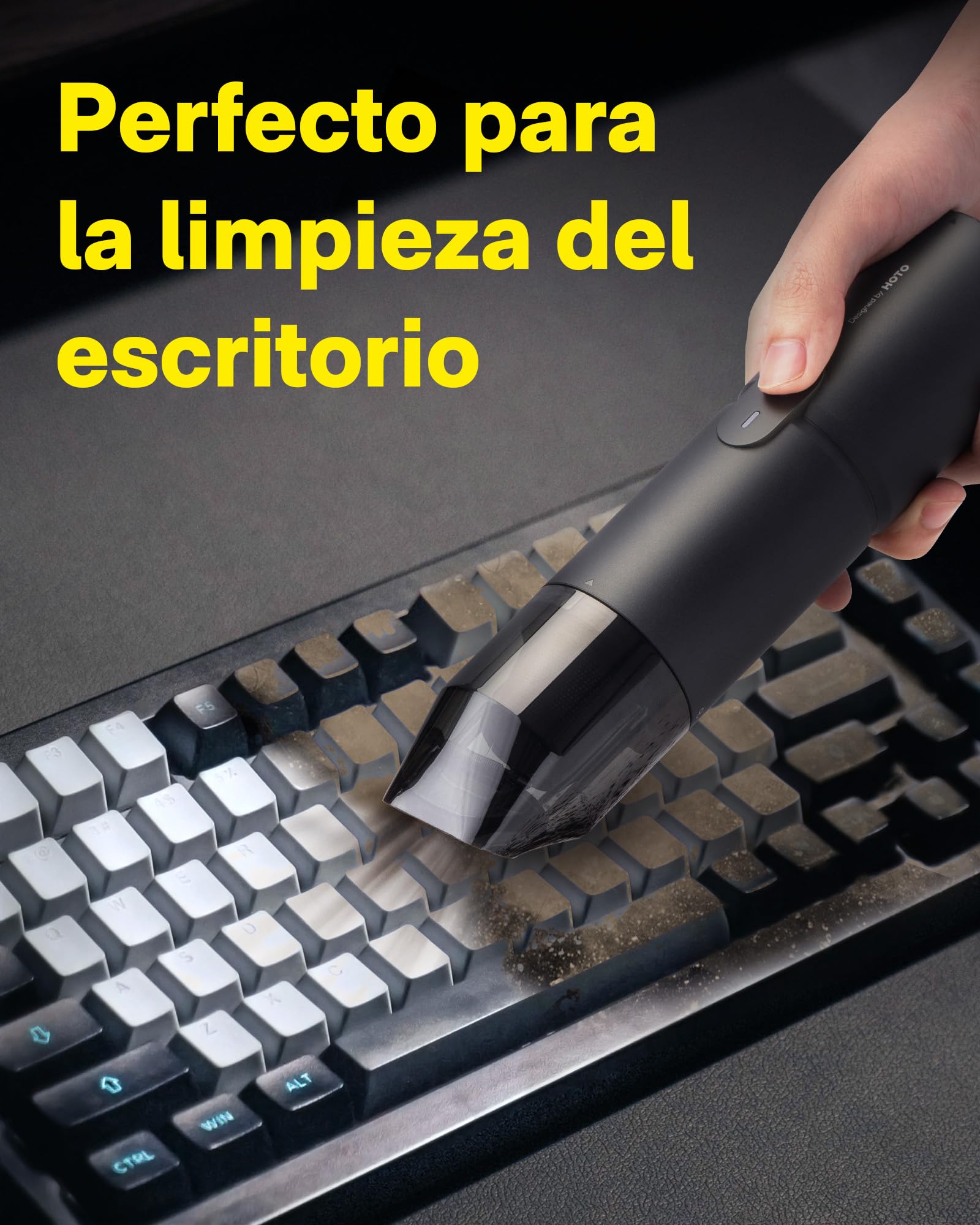 HOTO Aspirador de Mano Potente 15000 Pa, 4 en 1 Aspirador sin Cable de Coche sin Escobillas, Aspirado, Soplado, Inflado, Sellado al Vacío, Ideal para vehículos, Escritorio, Teclado, cafetera y más